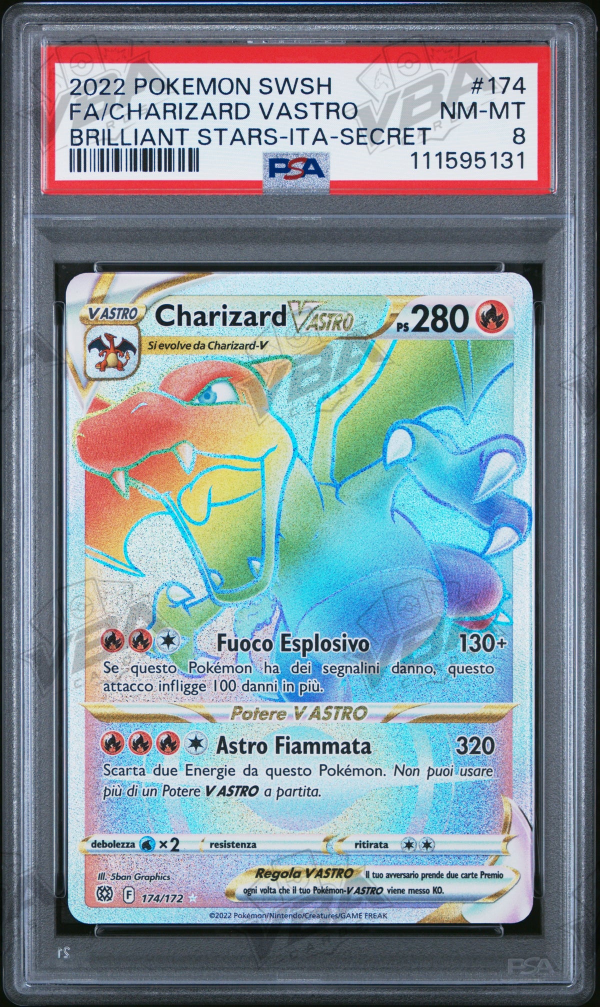FA/CHARIZARD VASTRO BRILLIANT STARS-ITA-SECRET 2022 POKEMON SWORD & SHIELD BRILLIANT STARS #174